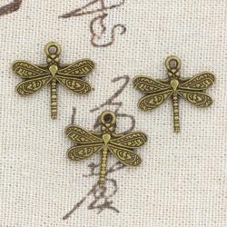 Dragonfly Charms - Vintage Tibetan Bronze (12pcs) for Jewelry Making
