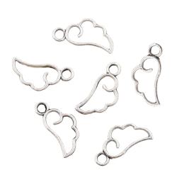 Breloques Ailes d'Ange Nuage (50 pièces) - Pendentifs en argent antique pour bijoutier...