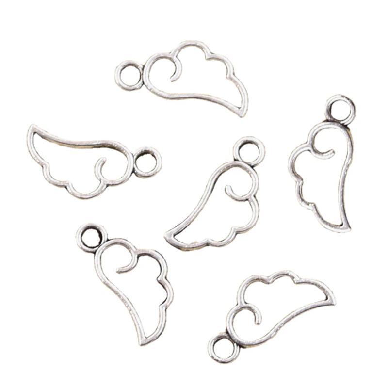 Breloques Ailes d'Ange Nuage (50 pièces) - Pendentifs en argent antique pour bijoutier...
