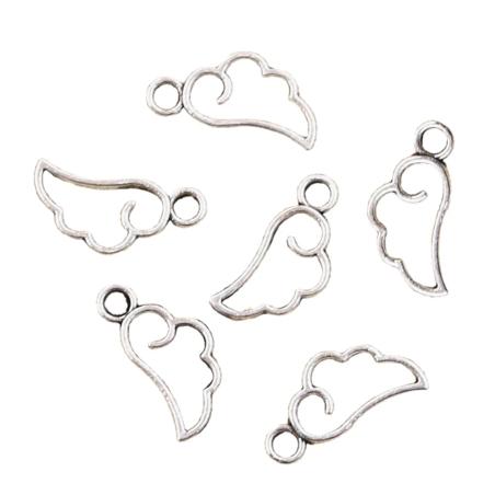Breloques Ailes d'Ange Nuage (50 pièces) - Pendentifs en argent antique pour bijoutier...