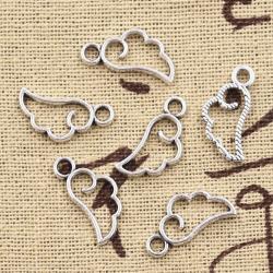 Breloques Ailes d'Ange Nuage (50 pièces) - Pendentifs en argent antique pour bijoutier...