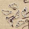 Breloques Ailes d'Ange Nuage (50 pièces) - Pendentifs en argent antique pour bijoutier...