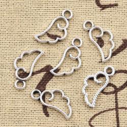 Breloques Ailes d'Ange Nuage (50 pièces) - Pendentifs en argent antique pour bijoutier...
