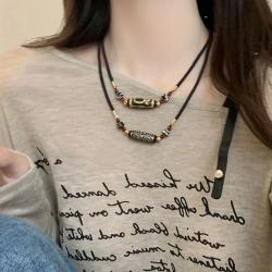 Tibetan Agate Feng Shui Necklace | Stylish Bead Pendant Gift