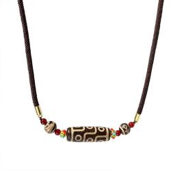Tibetan Agate Feng Shui Necklace | Stylish Bead Pendant Gift
