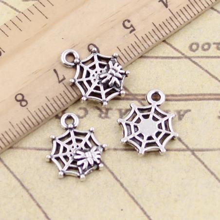 Spider & Cobweb Charms (20 pcs) - Antique Silver | Jewelry Making