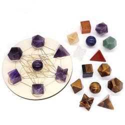 Ensemble de cristaux de géométrie sacrée : 7 solides platoniciens pour le Reiki et la décoration