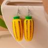 Funny Cartoon Corn Earrings | Dangle Food Jewelry Gifts