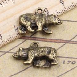 Ciondoli tibetani in bronzo a forma di orso (10 pezzi) per la creazione di gioielli