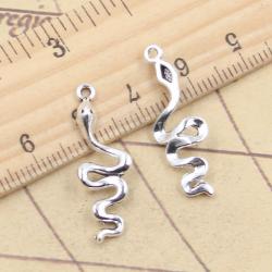 Tibetan Silver Snake Charms (20 Pack) for Jewelry Making