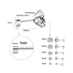 Luxury Stainless Steel Crystal Studs Earrings (For Women & Men)