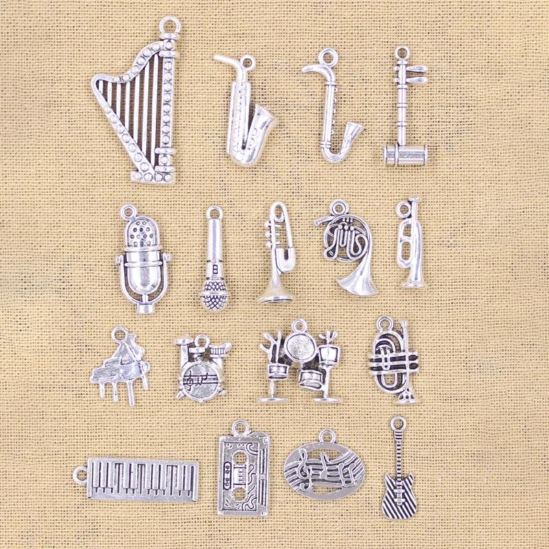 Musical Instrument Charm Pendants for Jewelry Making