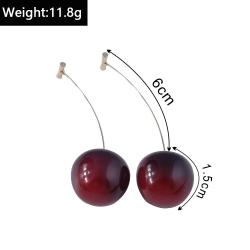 Orecchini pendenti a forma di ciliegia rossa - Ciondoli di frutta carini ed eleganti