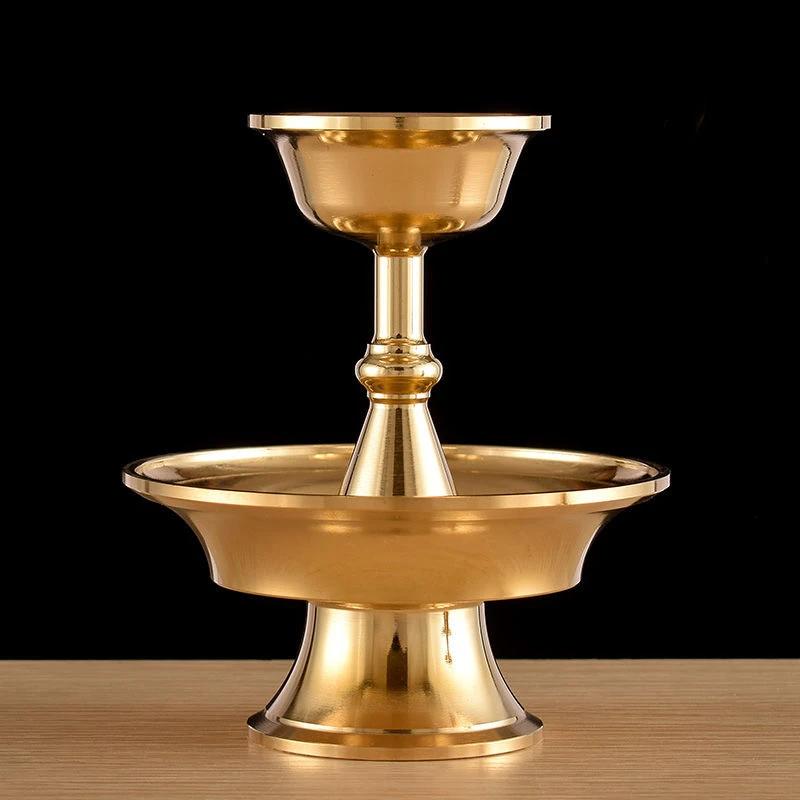 Buddhist Guardian Cup: Handcrafted Copper Water Plate for Home Decor