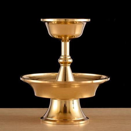 Buddhist Guardian Cup: Handcrafted Copper Water Plate for Home Decor
