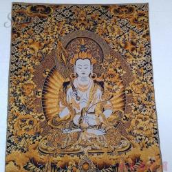 Tibetische Tangka-Stickerei: 35,4 Bodhisattva Akasagarbha