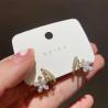 Classic Floral Pearl Stud Earrings for Women