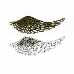 Angel Wing Pendants | Tibetan Silver & Bronze DIY Necklaces/Bookmarks