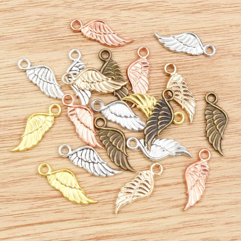 Tibetan Silver Angel Wing Charms (20 pcs) - DIY Jewelry Making