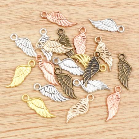 Tibetan Silver Angel Wing Charms (20 pcs) - DIY Jewelry Making