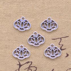 Antique Silver Yoga Lotus Charms (30pcs) for Jewelry Making