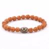 Braccialetto di perline Rudraksha e Dzi: gioielli curativi naturali per la fortuna