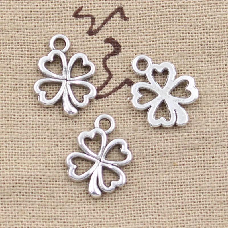 50 breloques en forme de trèfle | Pendentifs vintage en bronze tibétain pour bijoux...