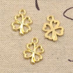 50 breloques en forme de trèfle | Pendentifs vintage en bronze tibétain pour bijoux...