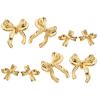 Gold Plated Bow Stud Earrings - Stainless Steel | Set of 6