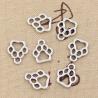 Ciondoli a forma di zampa di cane (50 pezzi) - Perline pendenti in bronzo antico e argento