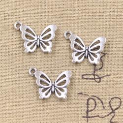 20 breloques papillon en argent antique pour la création de bijoux DIY