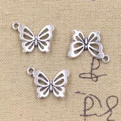 20 breloques papillon en argent antique pour la création de bijoux DIY