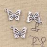 20 breloques papillon en argent antique pour la création de bijoux DIY