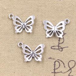 20 breloques papillon en argent antique pour la création de bijoux DIY