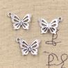 20 breloques papillon en argent antique pour la création de bijoux DIY