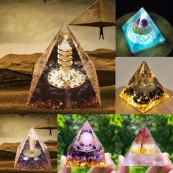 Pyramide d'orgonite en améthyste : Soins Reiki et équilibrage des chakras