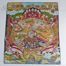 Tibetan Tangka Brocade Embroidered Wall Art - 35.4