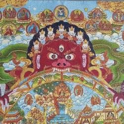 Tibetan Tangka Brocade Embroidered Wall Art - 35.4