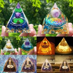 Pyramide d'orgonite en améthyste : Soins Reiki et équilibrage des chakras