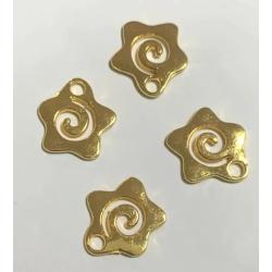 Tibetan Silver Star Swirl Charms - 30 Pack for Jewelry Making