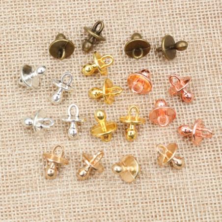 Breloques pour sucettes bébé en argent tibétain faites à la main - Création de bijoux DIY