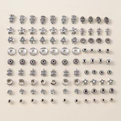 Tibetan Silver Beads: 50pcs Animal & Flower Spacers for Jewelry Making