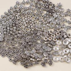 Tibetan Silver Beads: 50pcs Animal & Flower Spacers for Jewelry Making