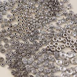 Tibetan Silver Beads: 50pcs Animal & Flower Spacers for Jewelry Making