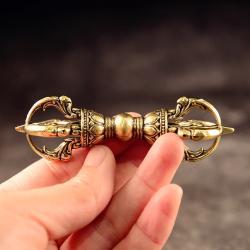 Tibetisches Vajra-Zepter: Vintage-Messing, Dämonenabwehr, Feng-Shui-Dekoration