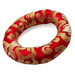 Singing Bowl Cushion: Silk & Embroidery Pad for Meditation & Sound
