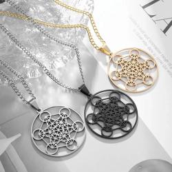 Chakra & Archangel Healing: Stainless Steel Flower of Life Necklace
