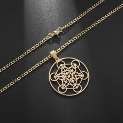 Chakra & Archangel Healing: Stainless Steel Flower of Life Necklace