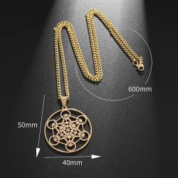 Chakra & Archangel Healing: Stainless Steel Flower of Life Necklace