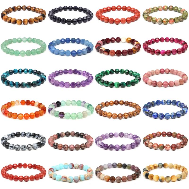 Bracelet de cristal de guérison : Perles de pierre naturelle pour le bien-être